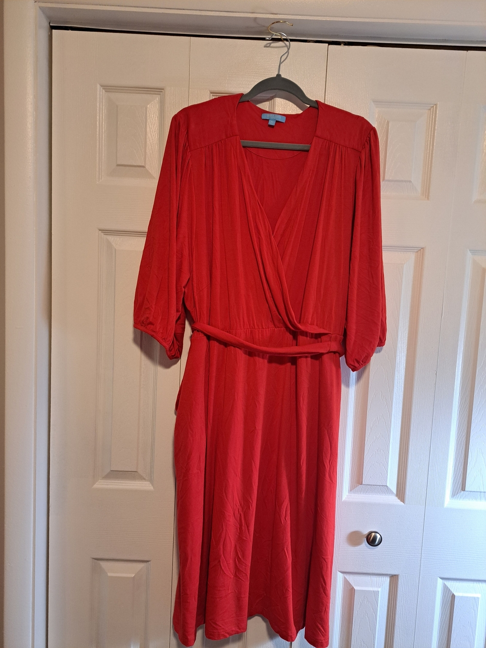 Red Wrap-Style Women’s Dress